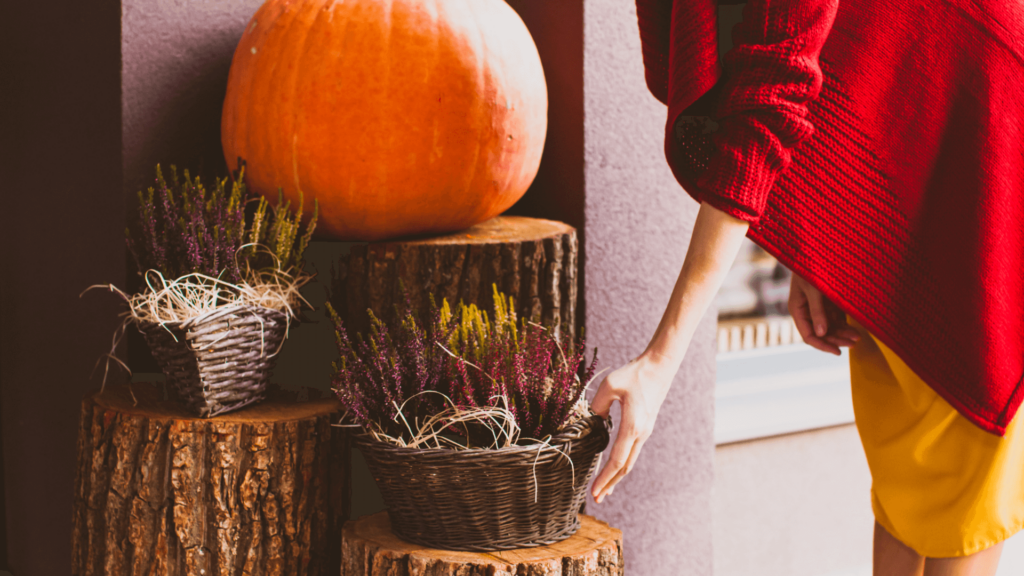 dekoracja tarasu jesienią